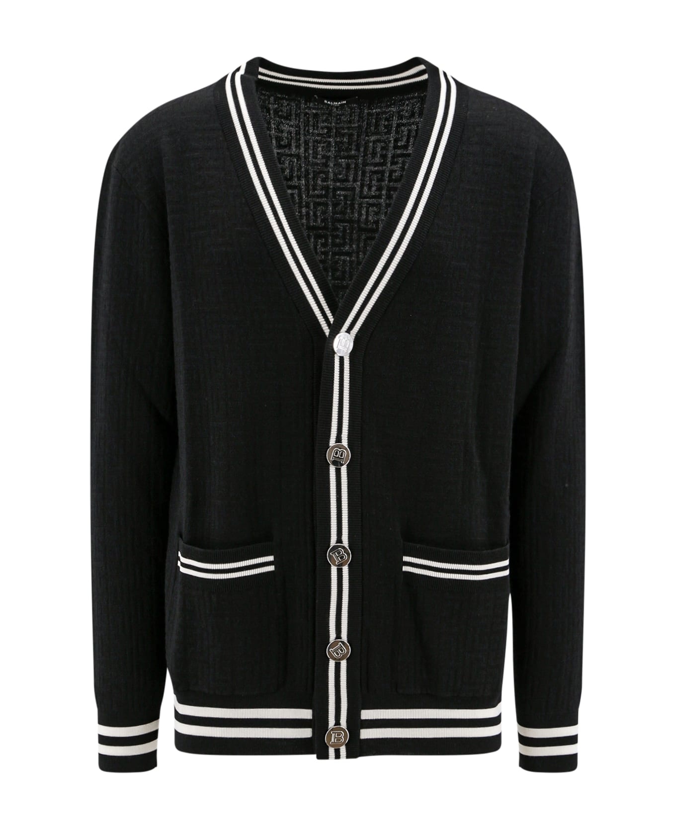 Monogram Jacquard Wool Cardigan - 1