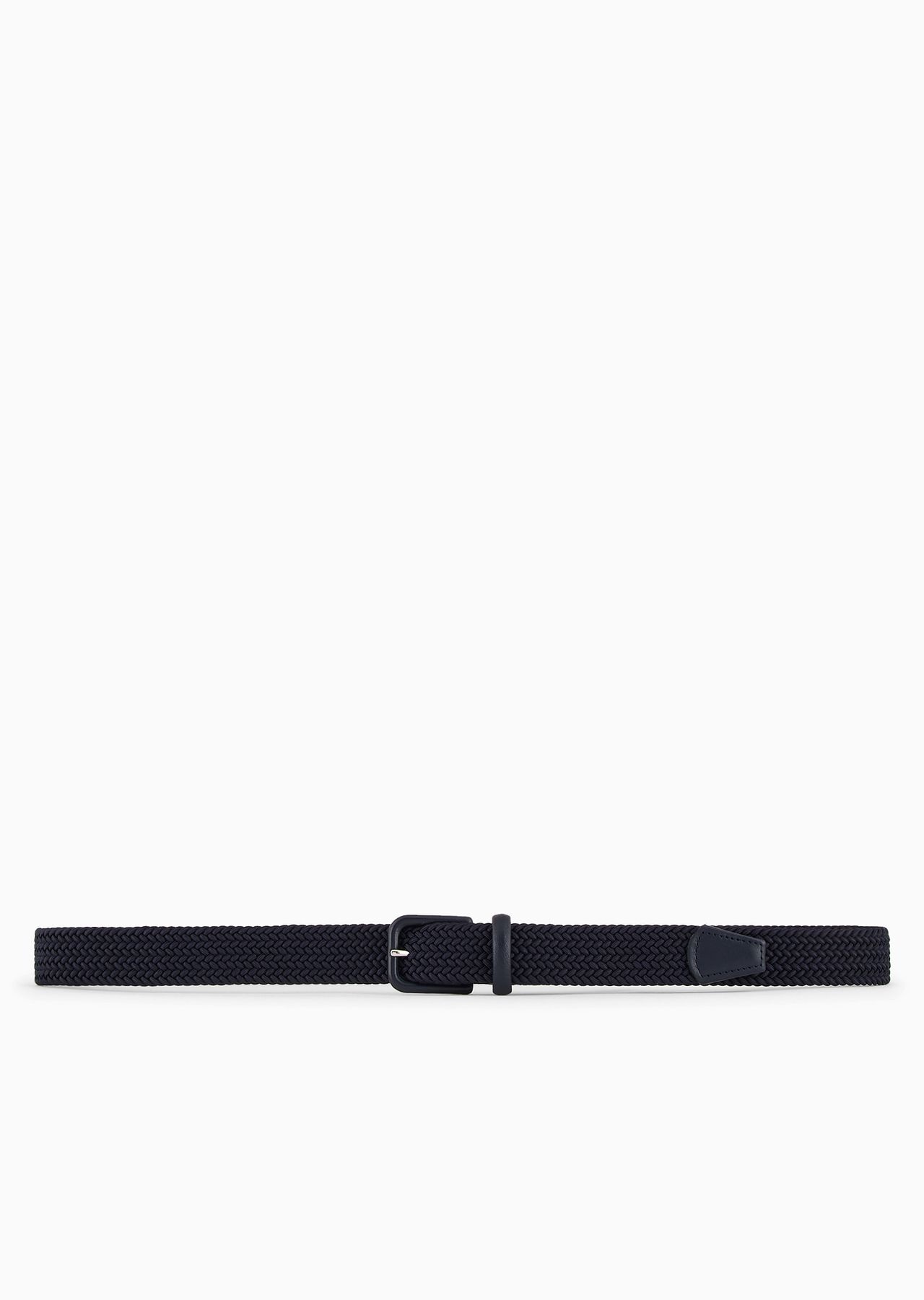 Woven webbing and leather belt - 3