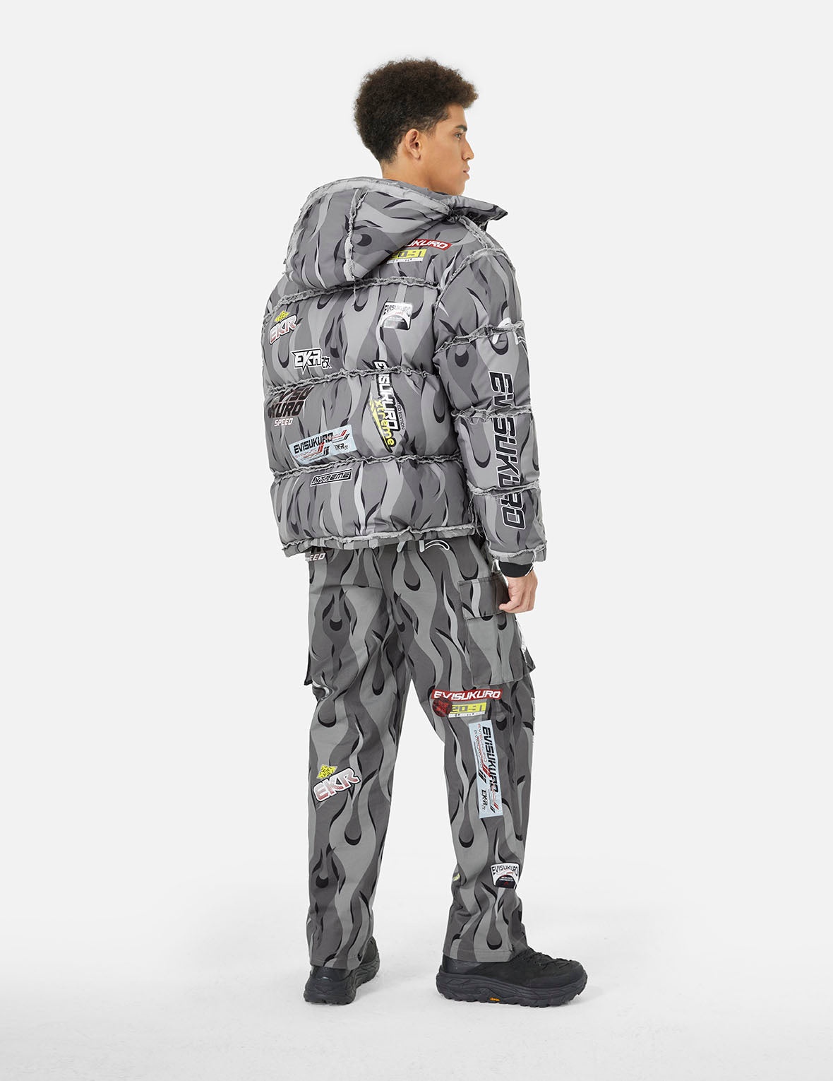 Racing Camouflage Wide-leg Cargo Pants - 3