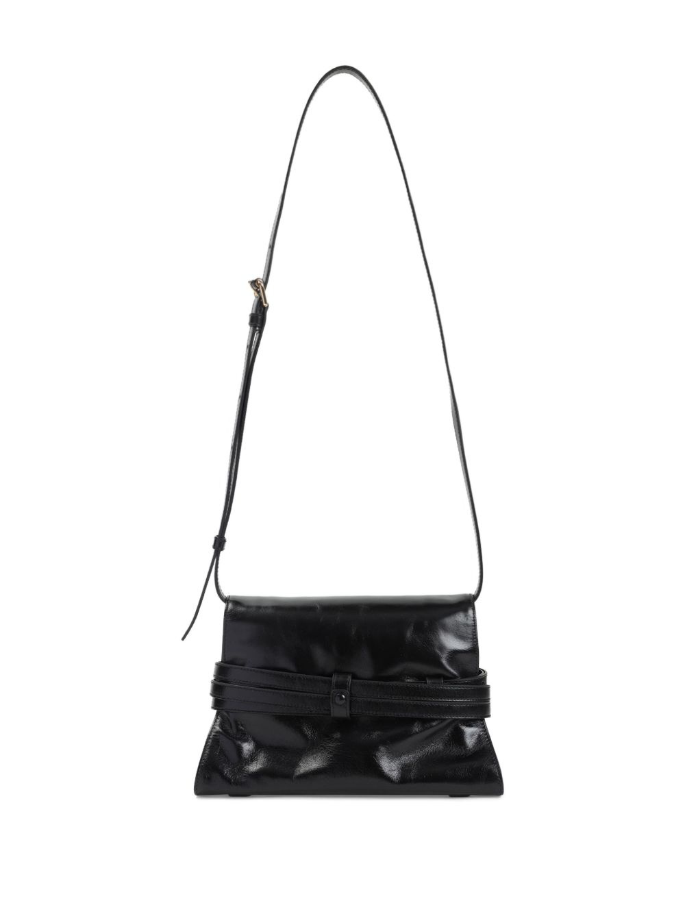 buckle-fastening leather shoulder bag - 2