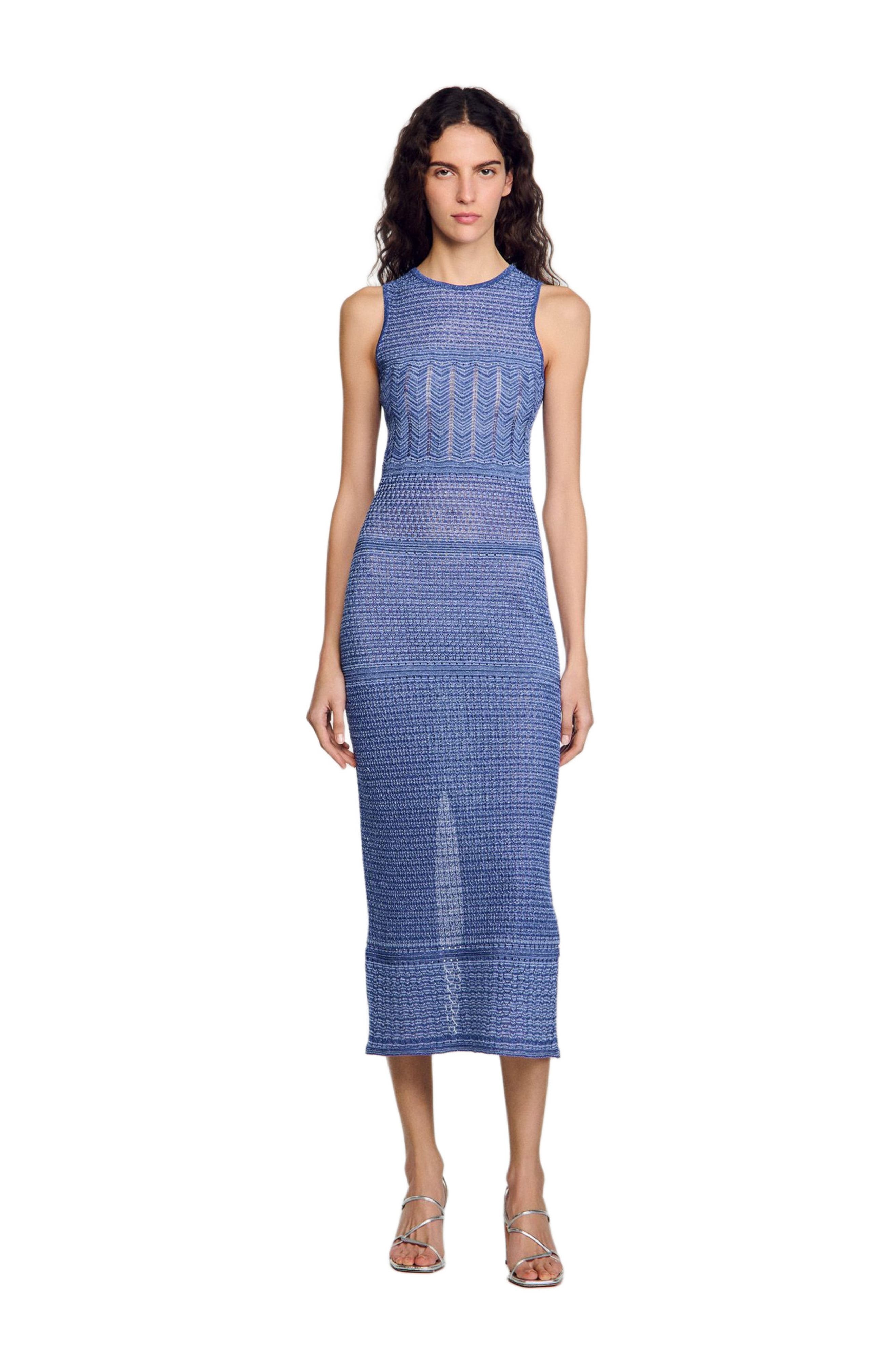 SANDRO Knit midi dress in Royal Blue at Nordstrom - 3