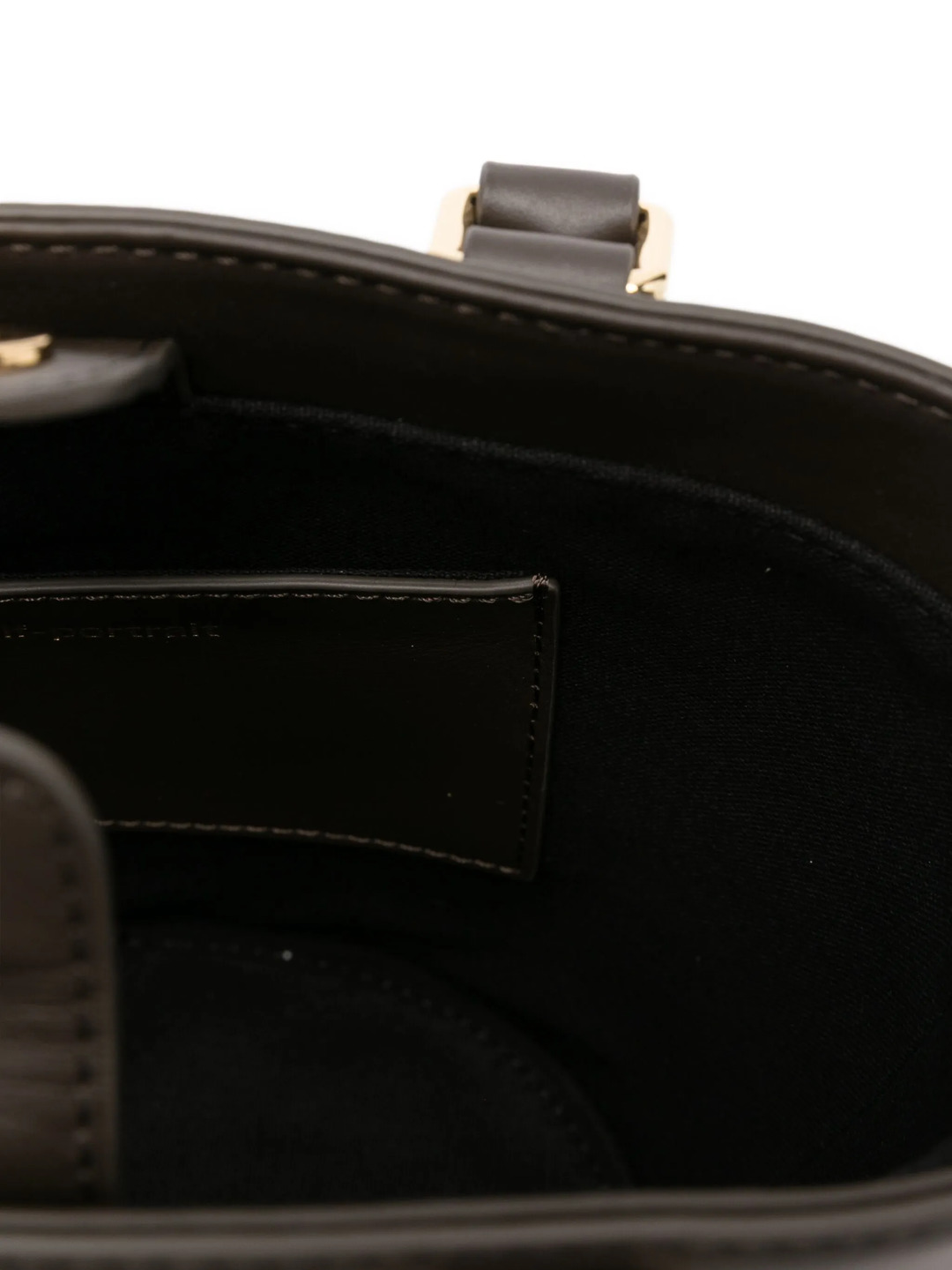 Dark Brown Leather Charm Tote Bag - 5