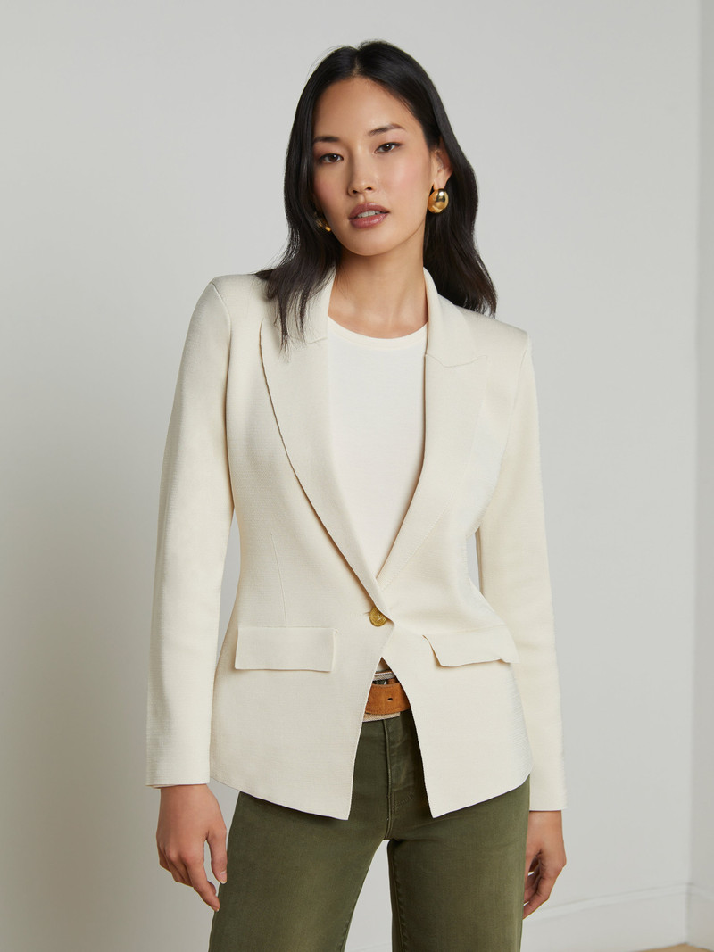L'AGENCE Chamberlain Knit Blazer outlook