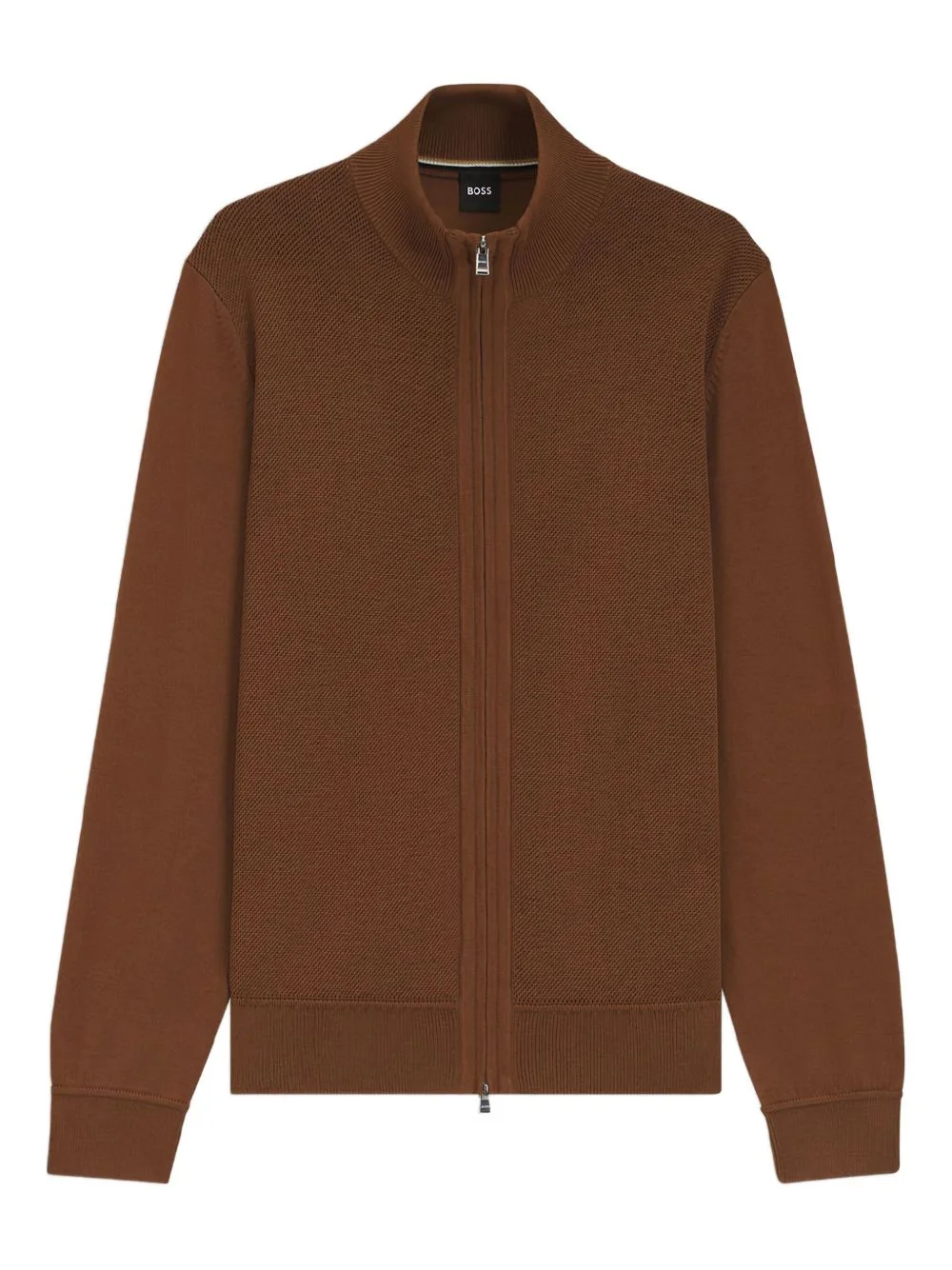 textured zip-up cardigan - 1