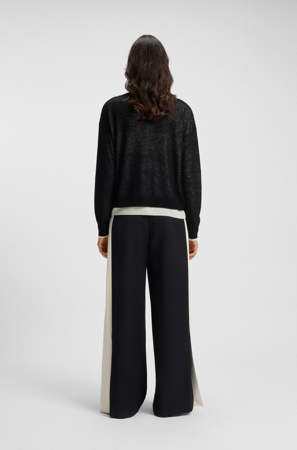 KNITTED SWEATER WITH LAYERED DESIGN - 4