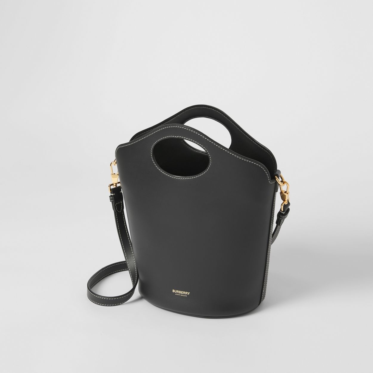 Small Leather Pocket Bucket Bag - 5