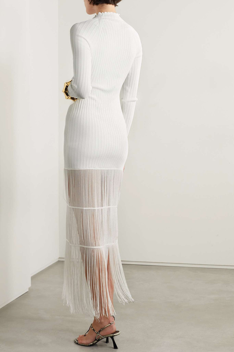 Cedar fringed ribbed-knit maxi dress 3