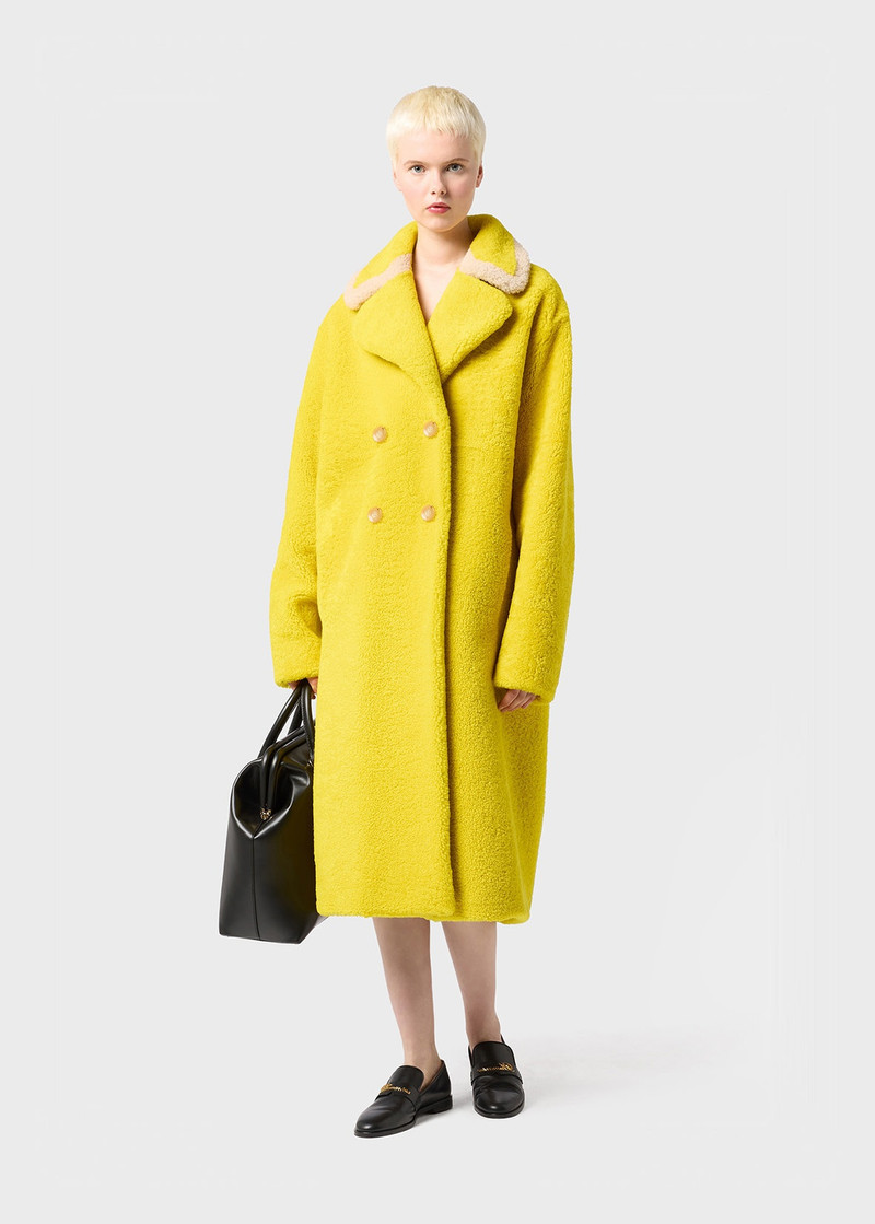 Blumarine DOUBLE-BREASTED COAT IN SHEARLING outlook