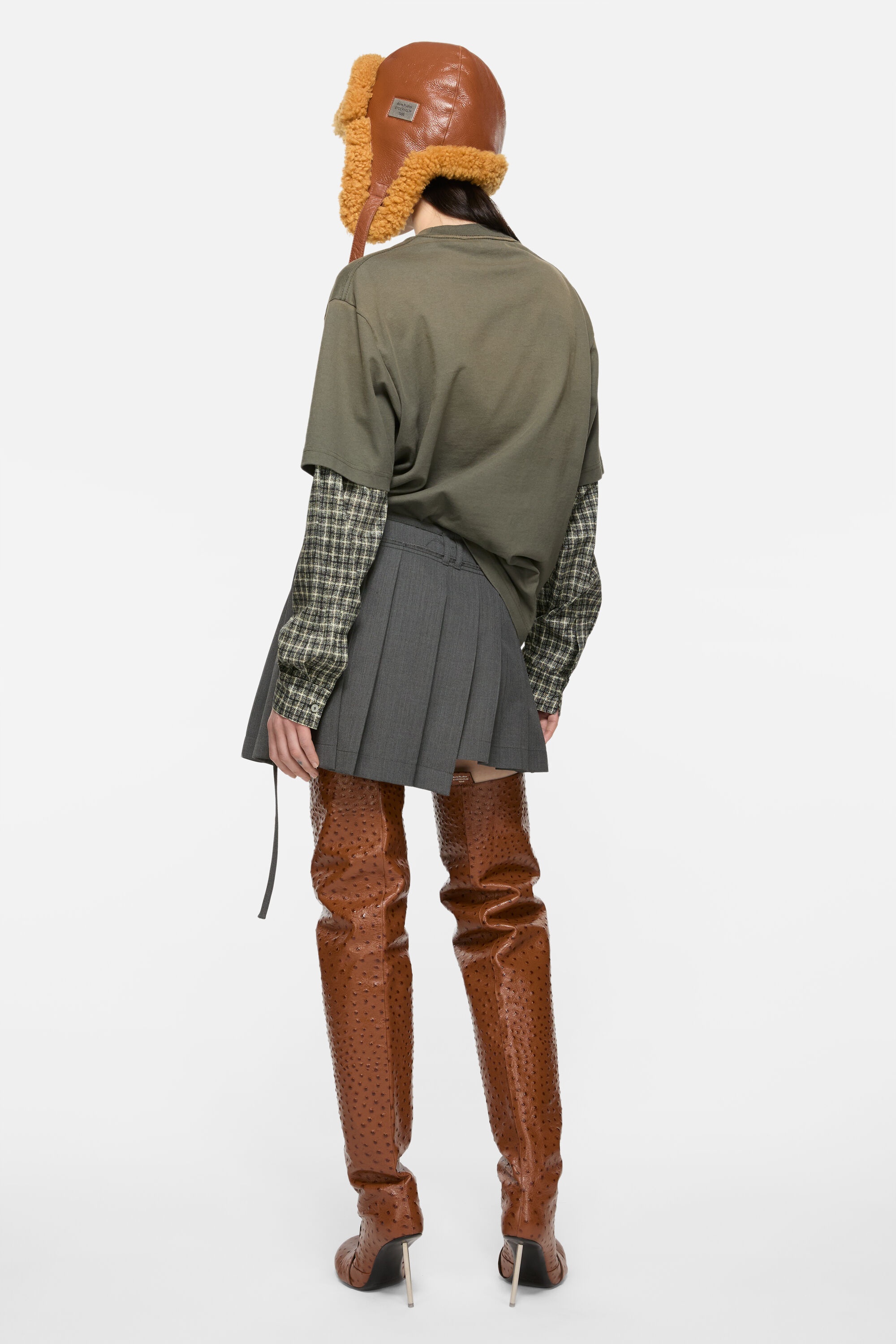 Pleated skirt - Dark grey - 3