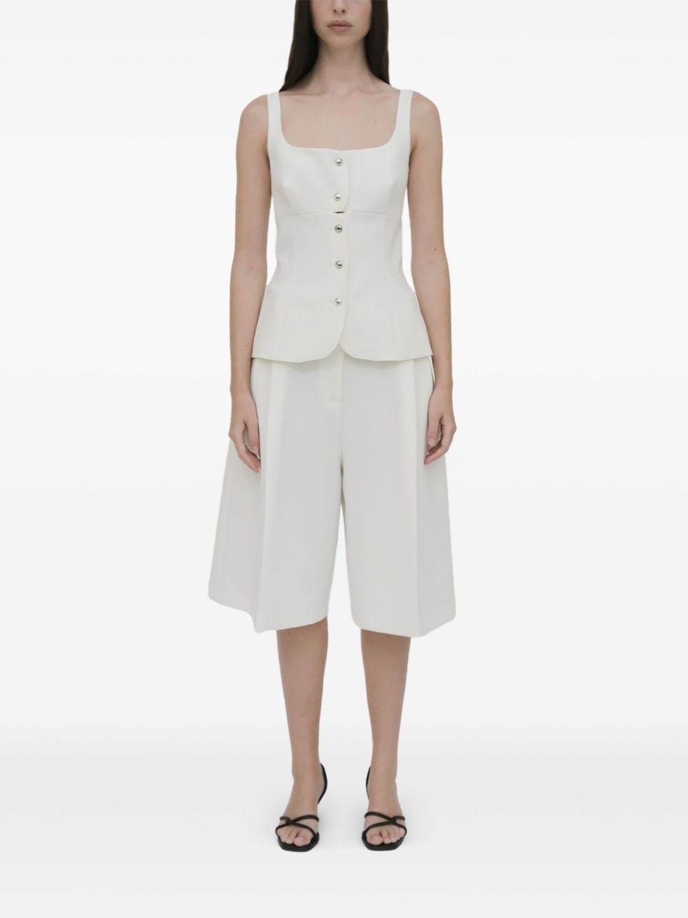 button-front square-neck top - 5