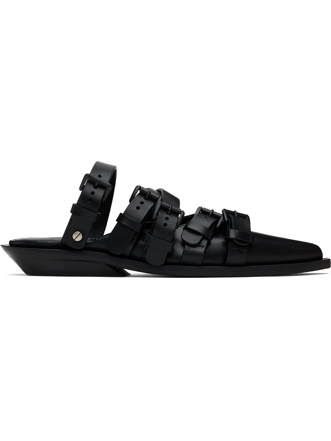 Black Kalla Pointy Mules - 1