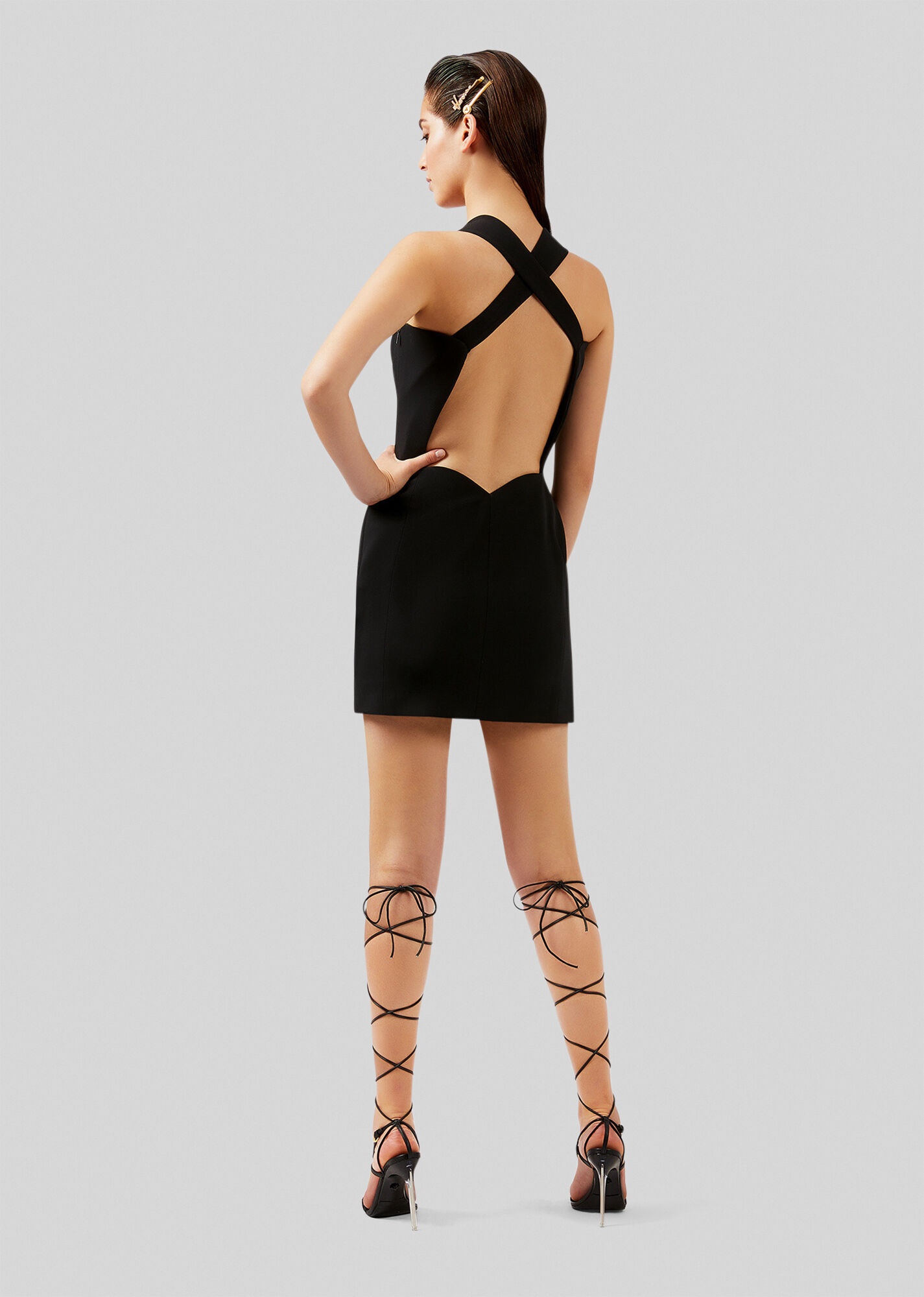 Graphic Neckline Mini Dress - 3