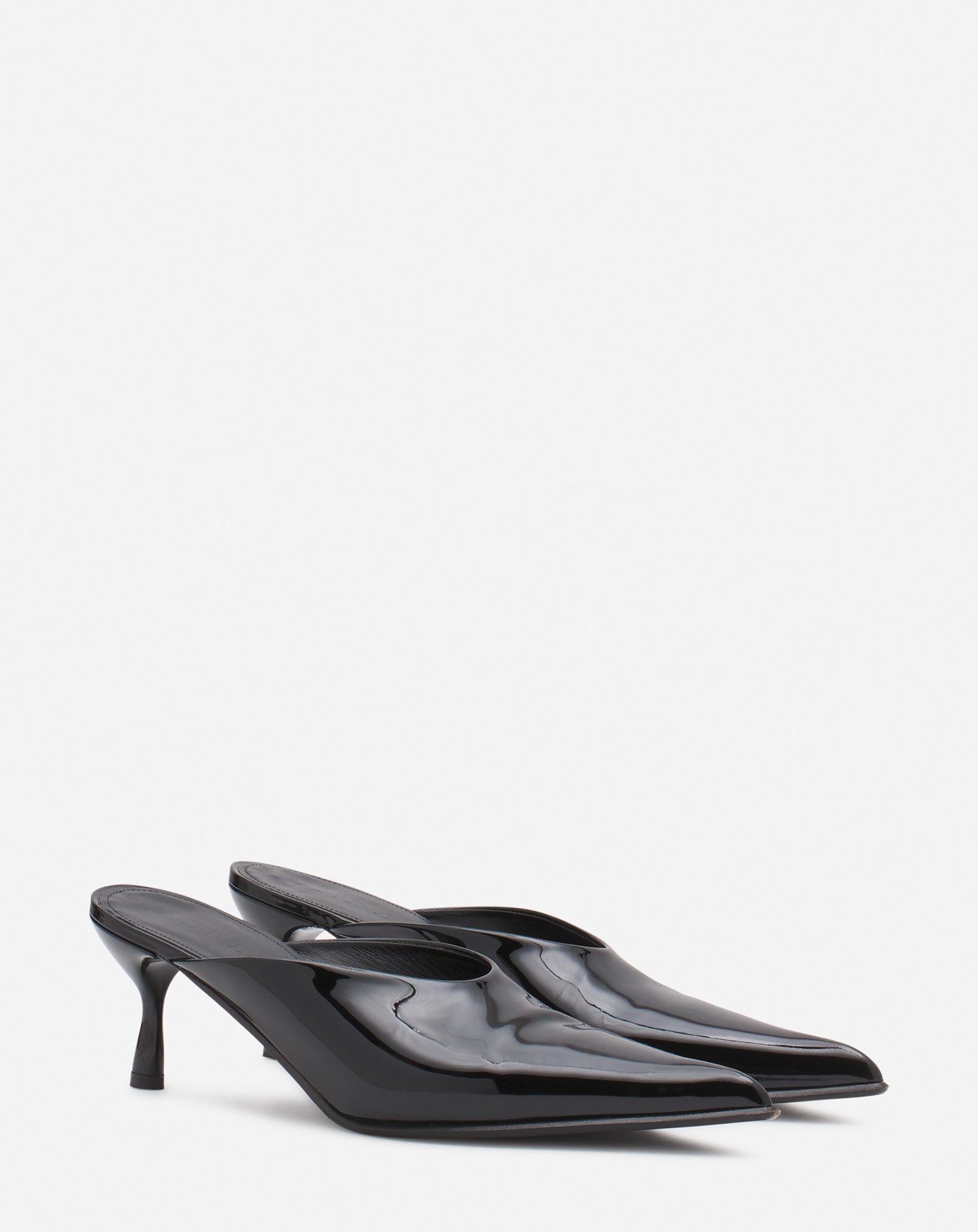PATENT LEATHER HEELED MULES - 2