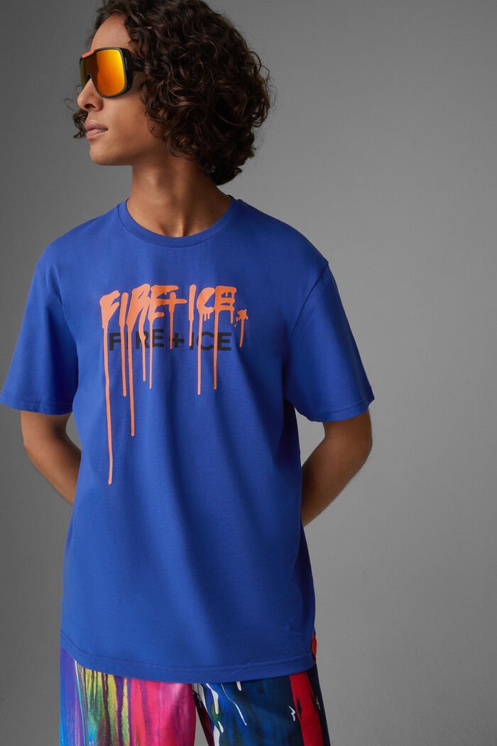 Mick T-shirt in Royal blue/Orange - 2