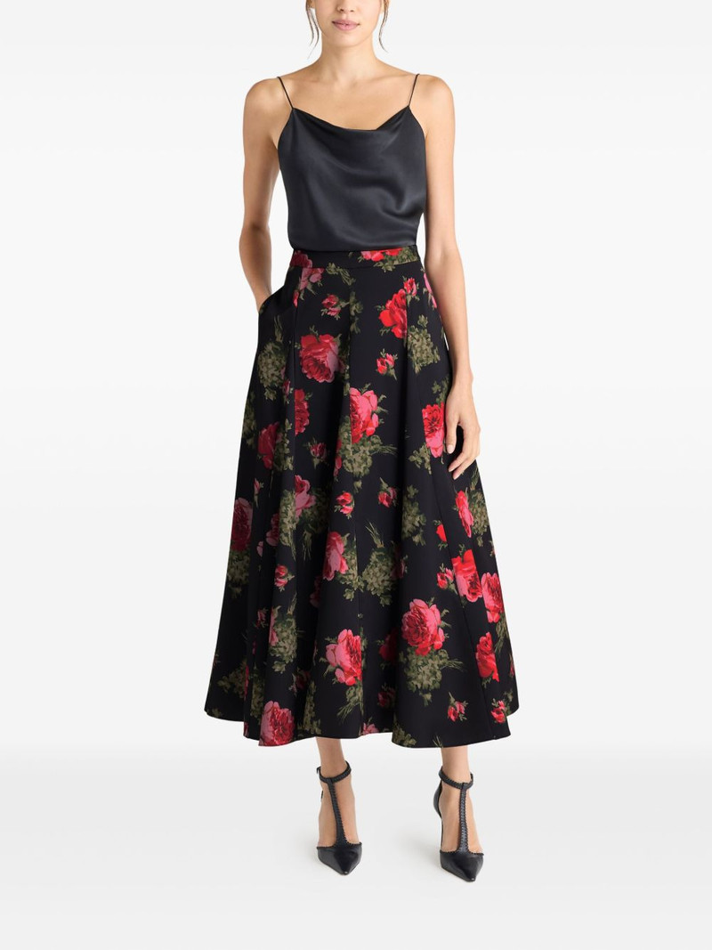 Cinq à Sept Hilda baroque roses midi skirt outlook