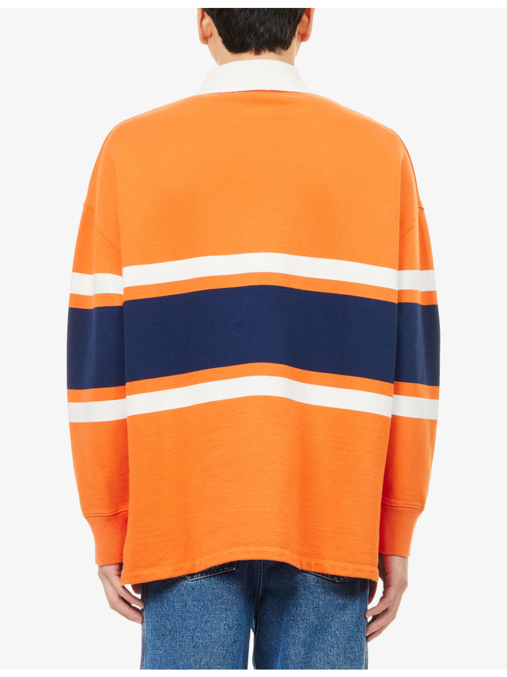 Striped Long-Sleeve Cotton Polo Shirt - 4