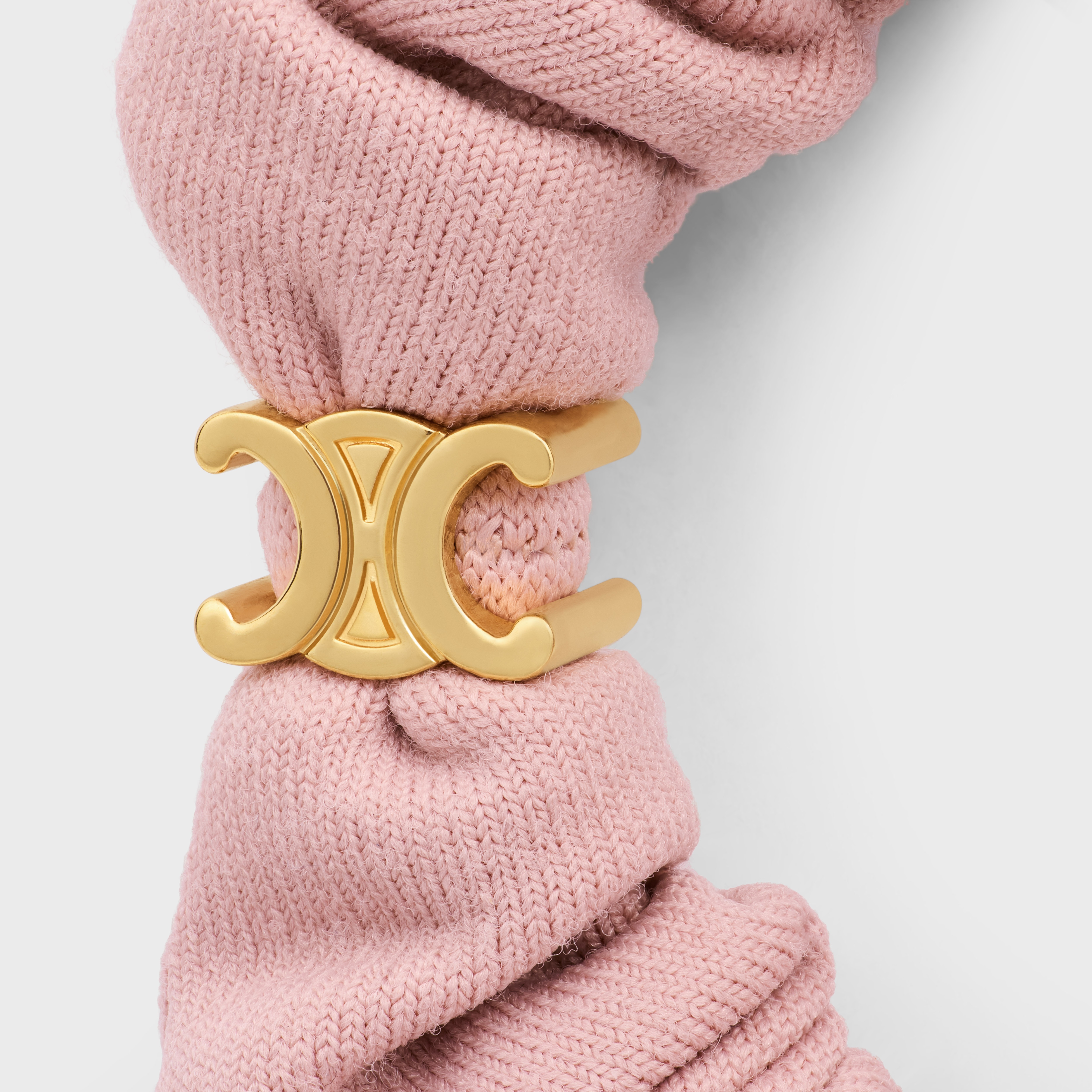 Celine Set of 2 Small Scrunchies in Polyamide, Elastane and Brass with Gold Finish - 3