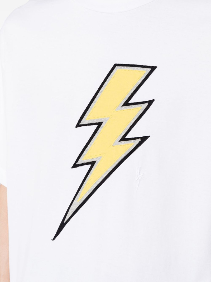 Thunderbolt-embroidered cotton T-shirt 5