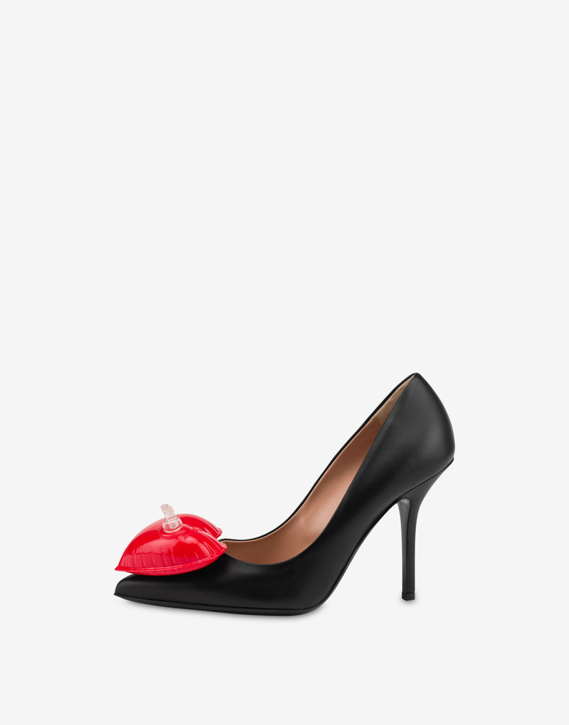 INFLATABLE HEART CALFSKIN PUMPS 2