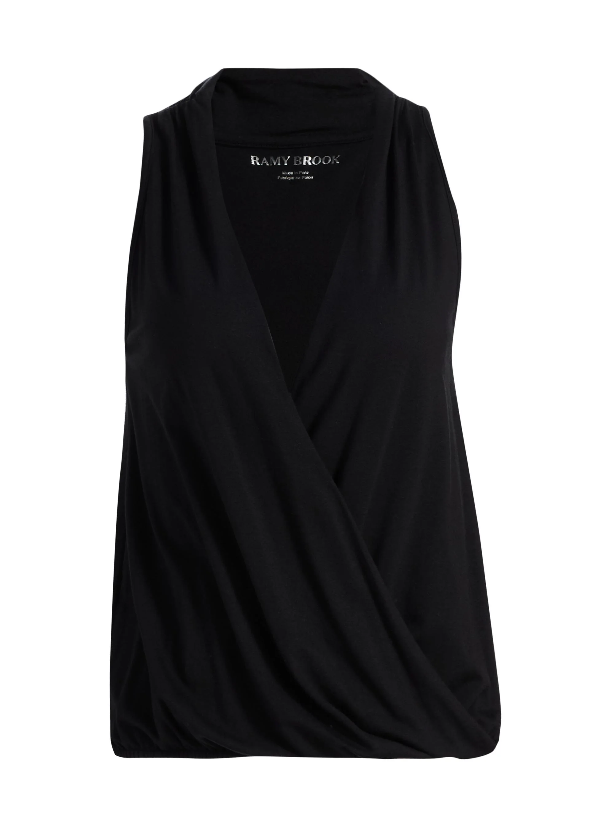 Women's Jenny Cotton-Blend Draped Top - Black - 1