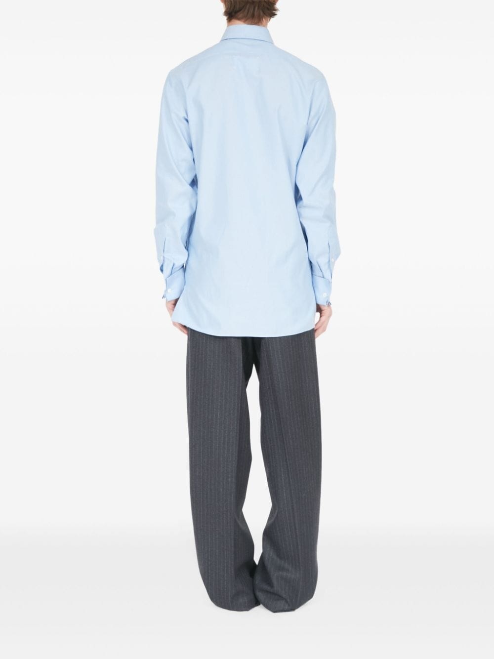 oversized-collar cotton shirt - 4