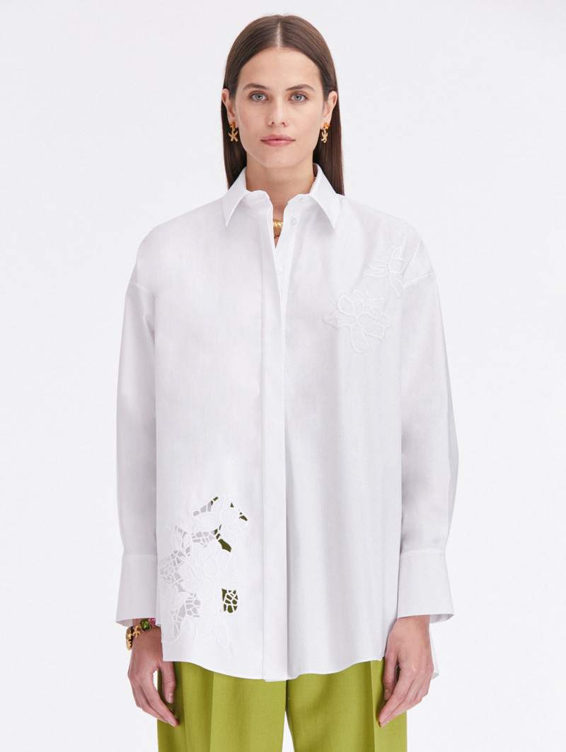 GARDENIA THREADWORK COTTON TWILL TUNIC - 1