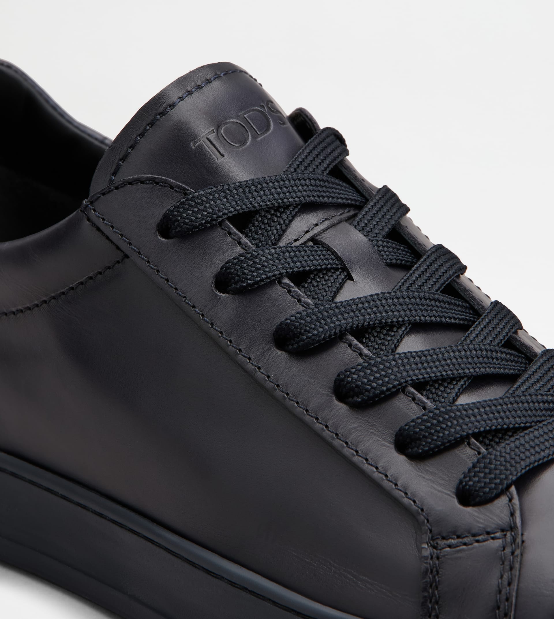 SNEAKERS IN LEATHER - BLUE - 5
