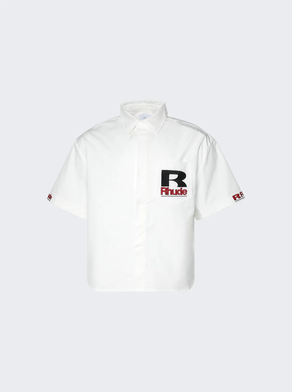 Petrol Oversized Mechanic Shirt White And Black - 1