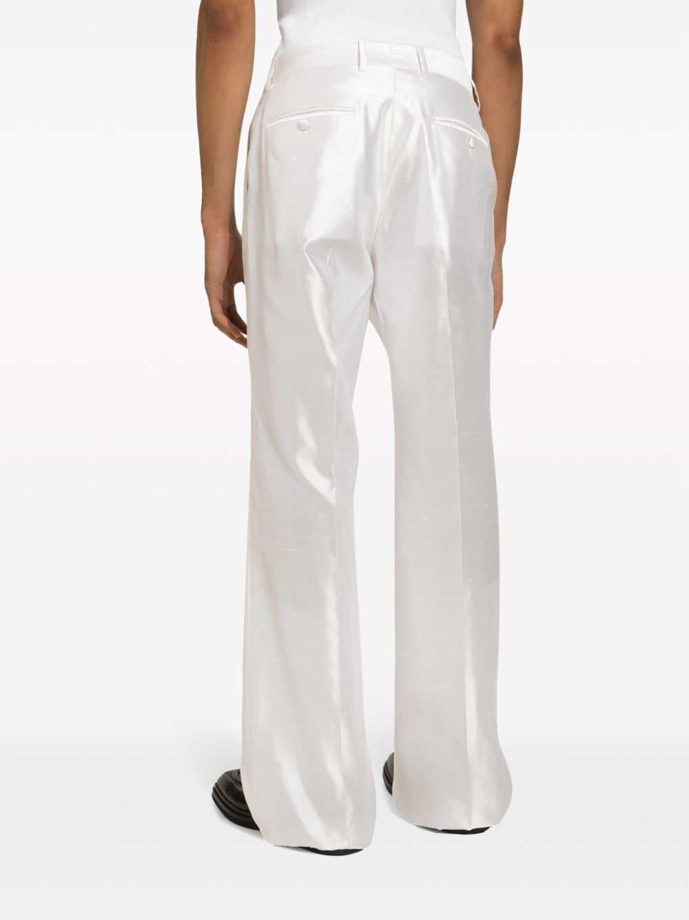 straight-leg silk tailored trousers - 5