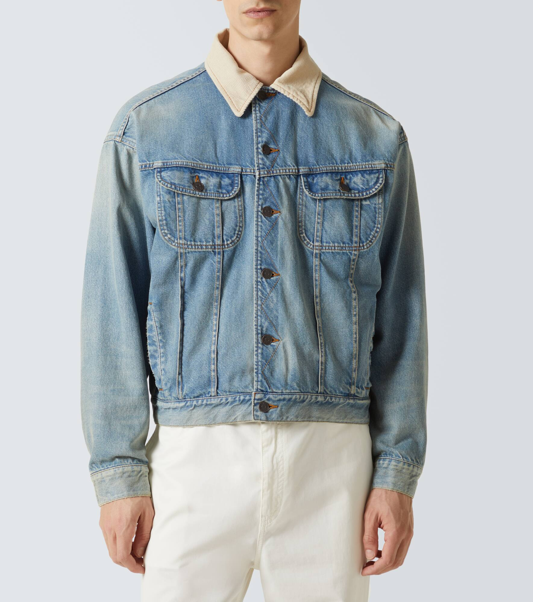 Joret corduroy-trimmed denim jacket - 3