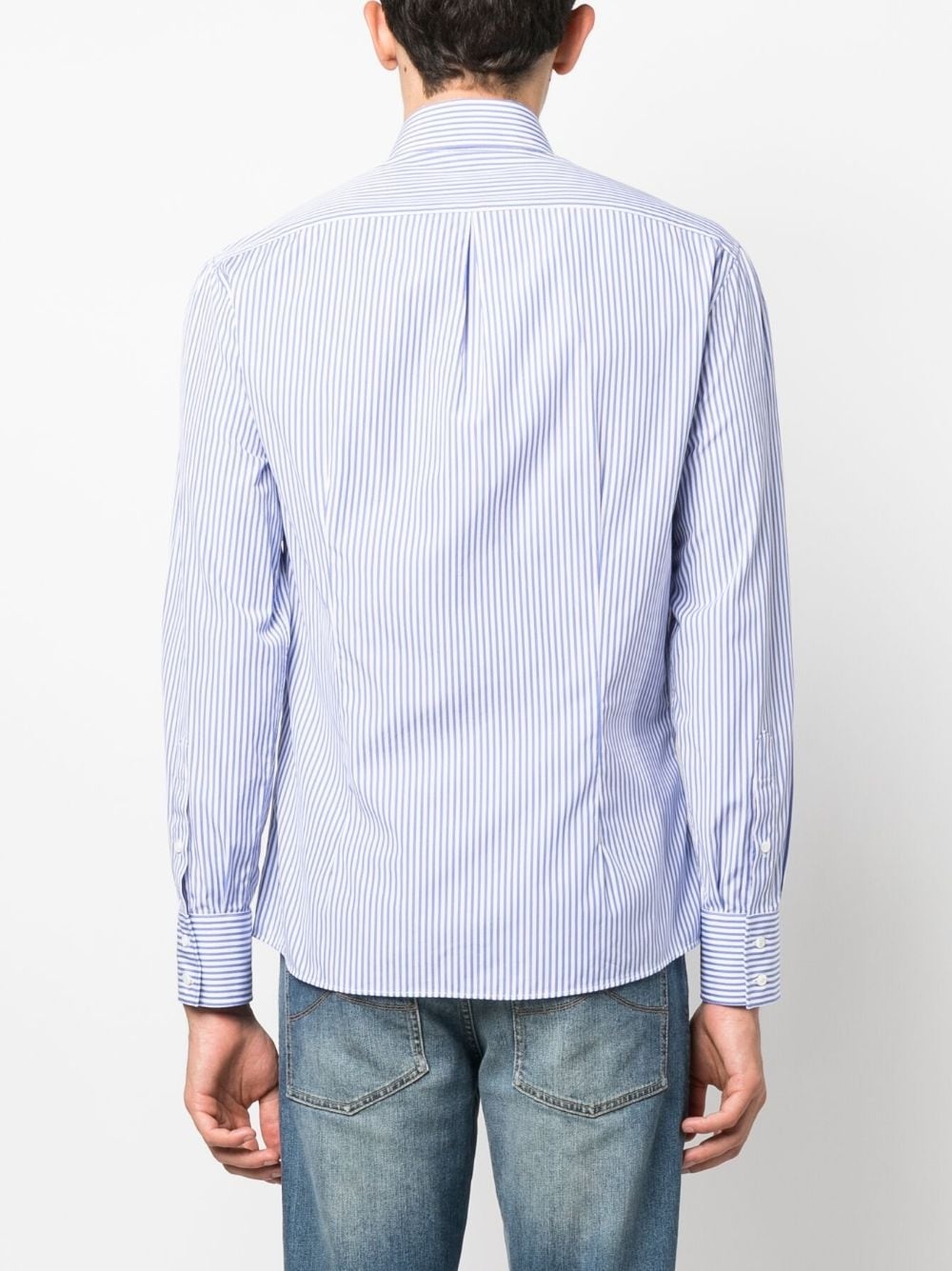 striped long-sleeved cotton shirt - 4