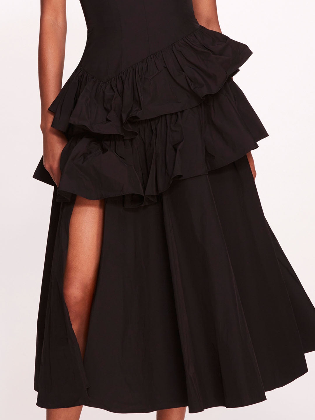 TAFFETA TIERED MIDI DRESS - 4