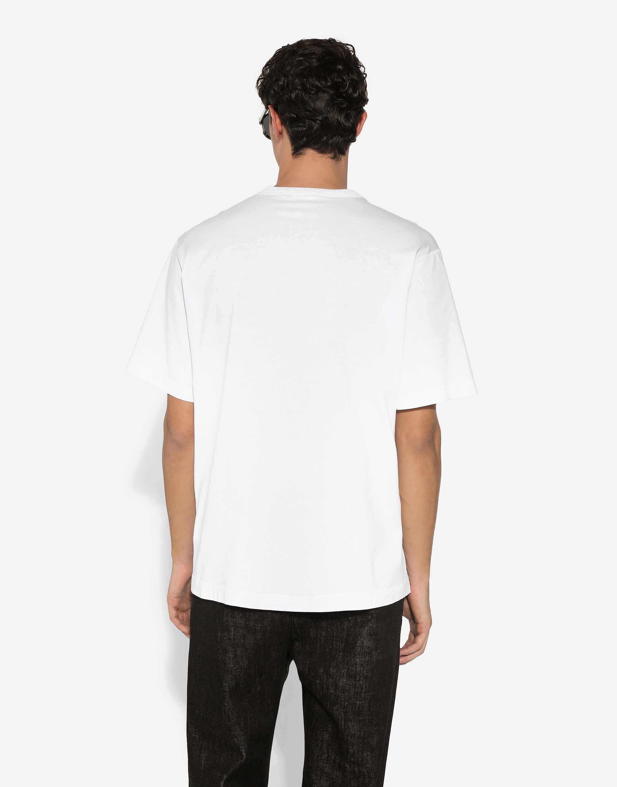 Cotton T-shirt with branded tag - 5