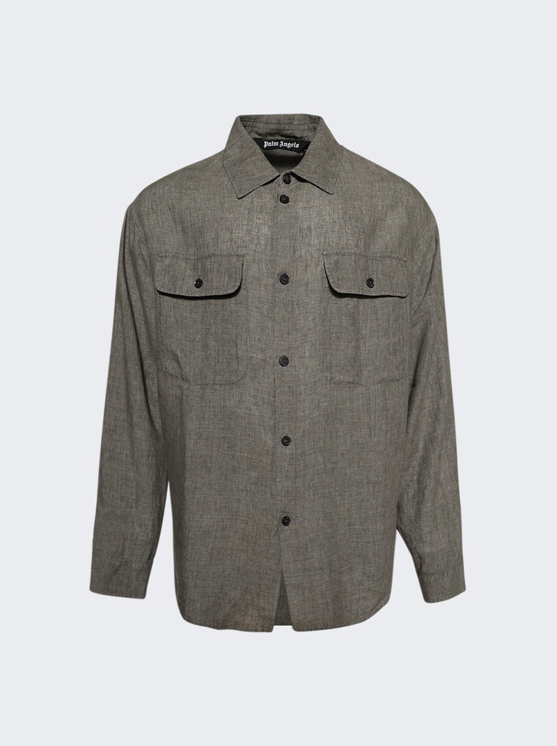 Curved Logo Overshirt Military Green 1