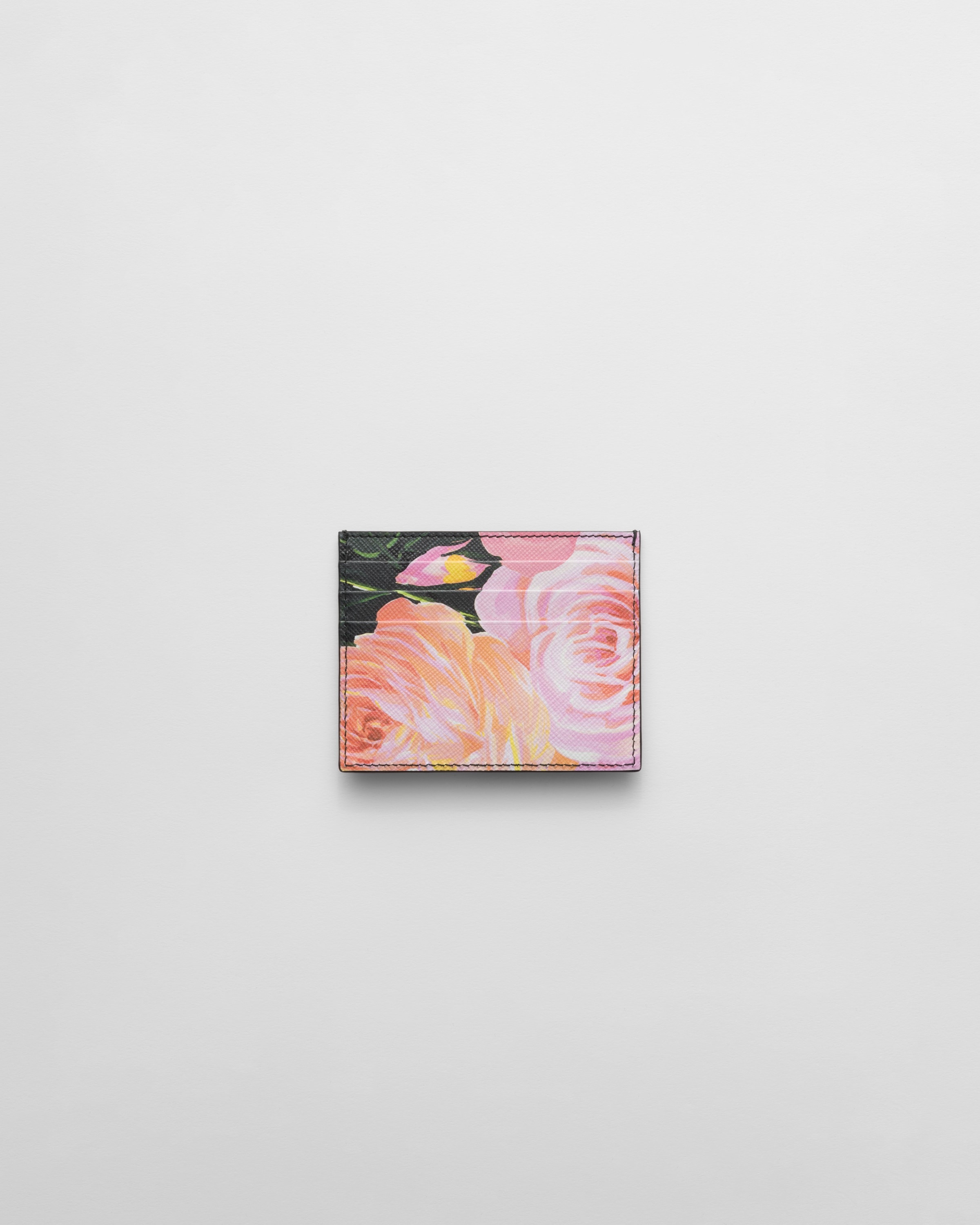 Printed Saffiano leather card holder - 3