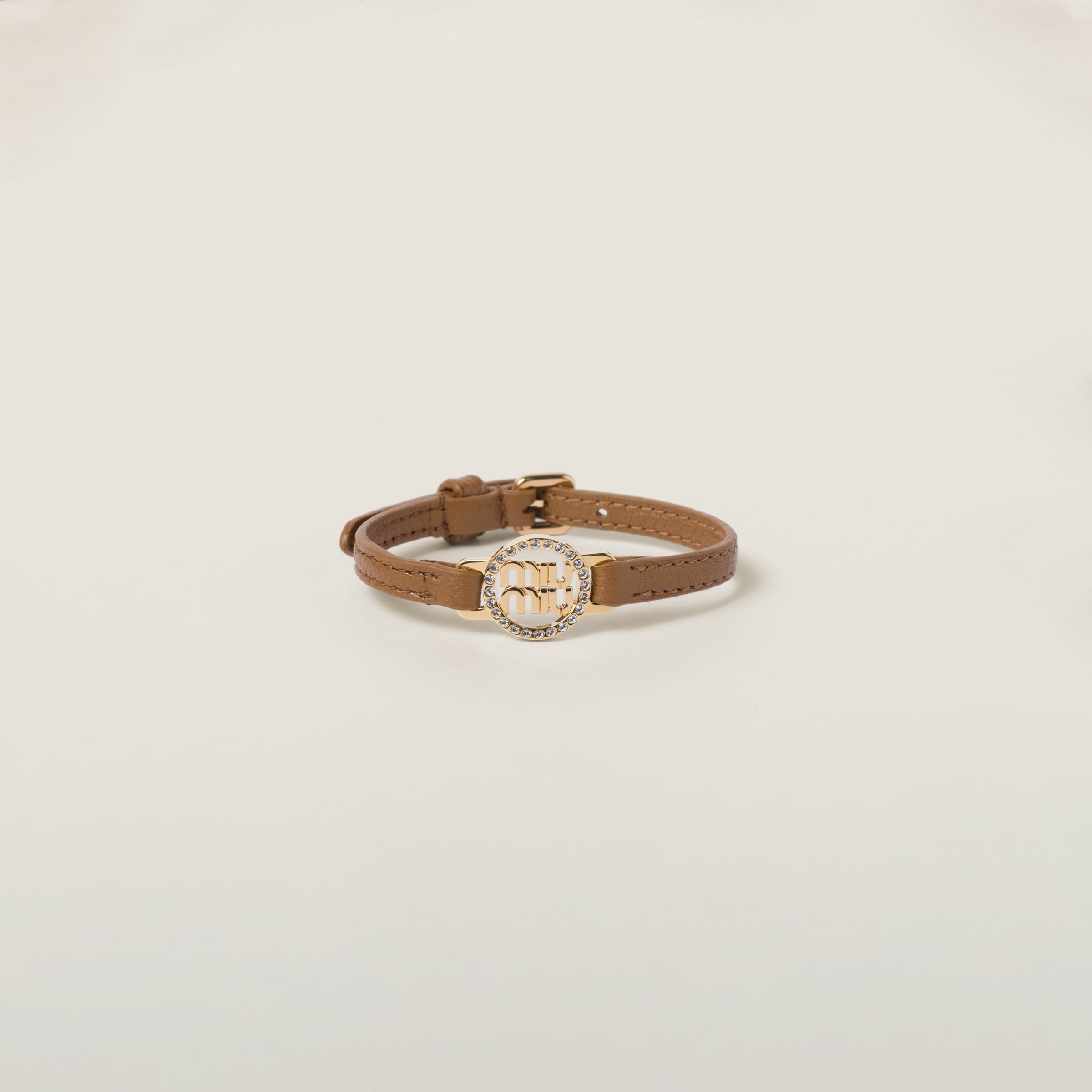 Madras leather bracelet - 1