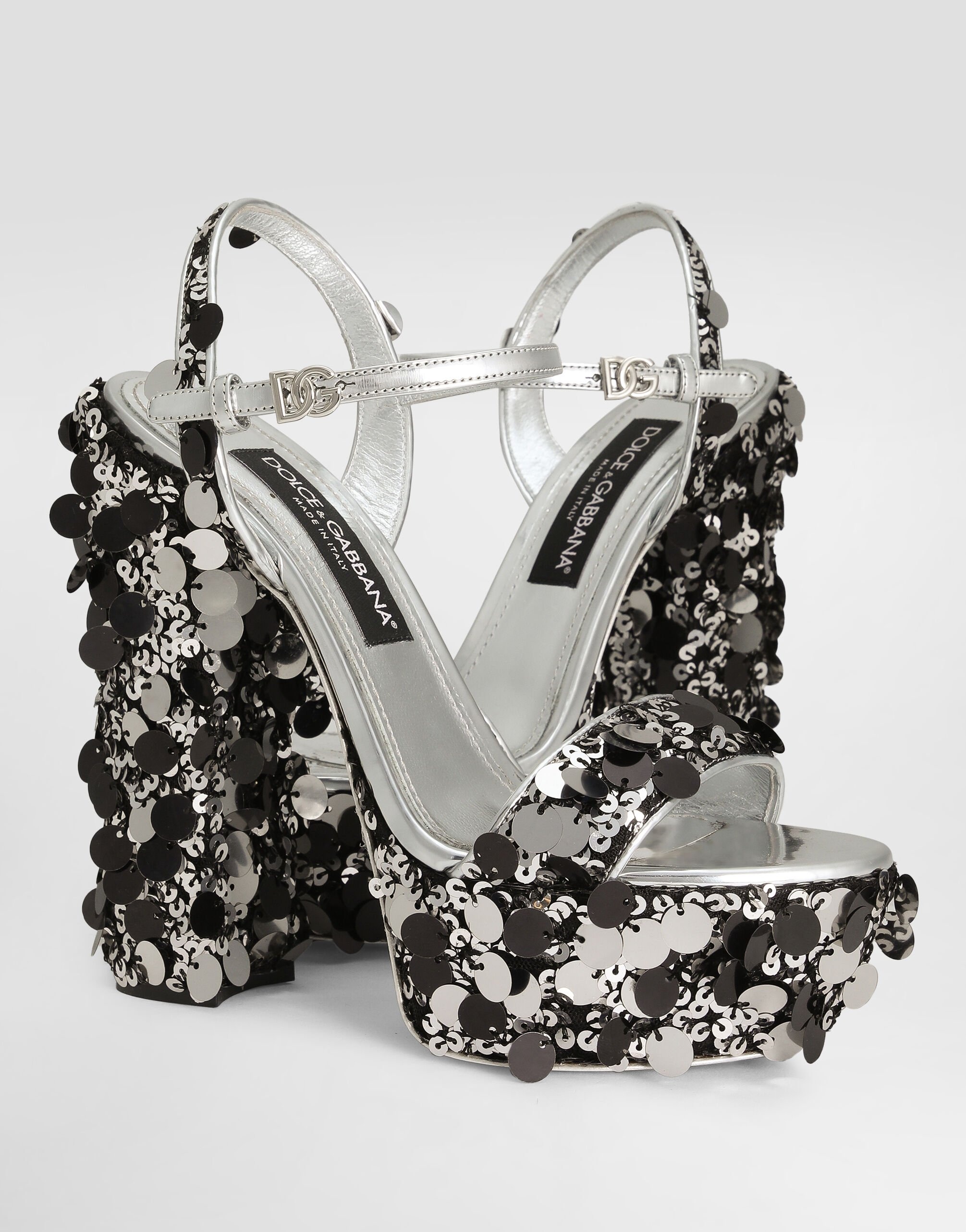 Sequined platform sandals - 4