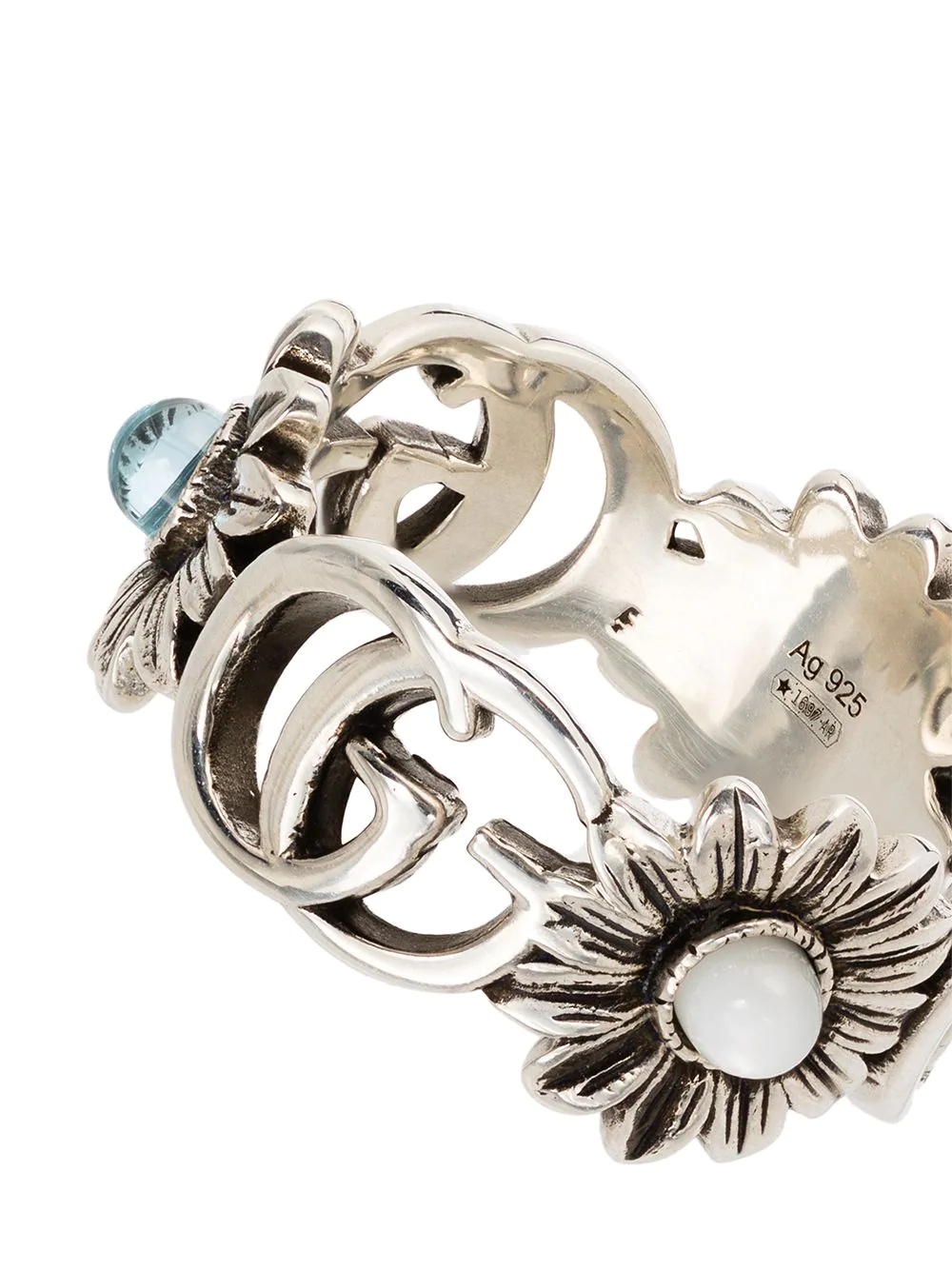 Double G floral-detail ring - 3