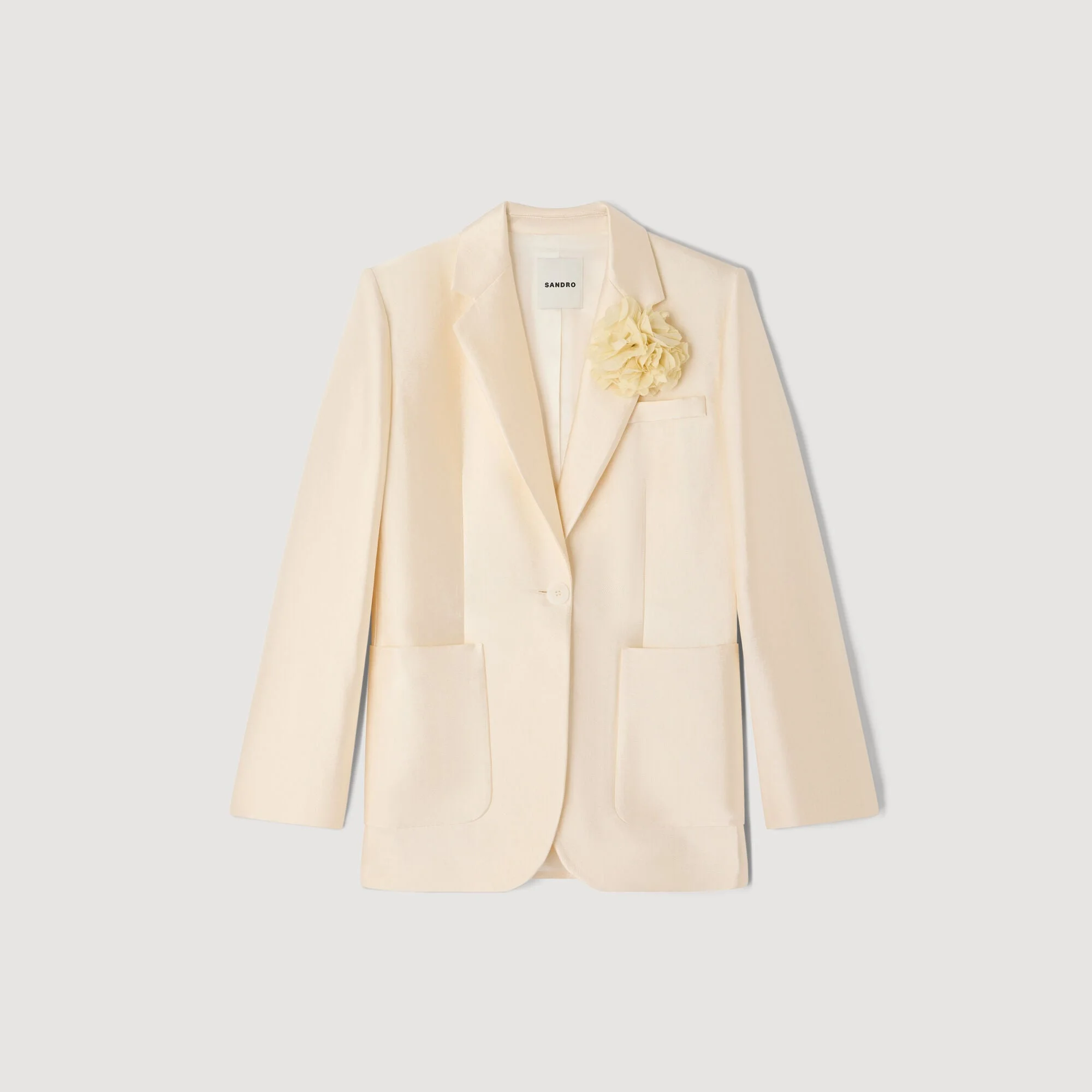 SATIN JACKET WITH FLOWER DETAIL - 1