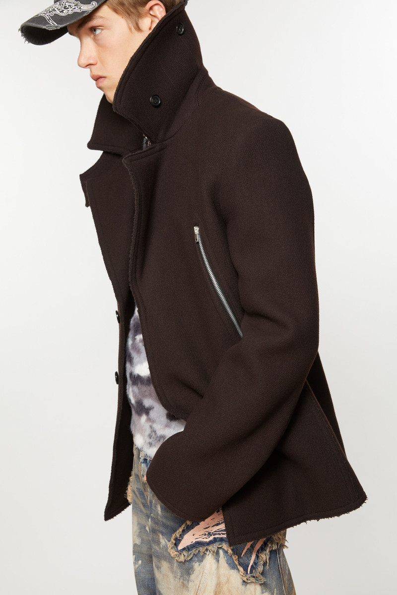 Zipper wool coat - Maroon red 6