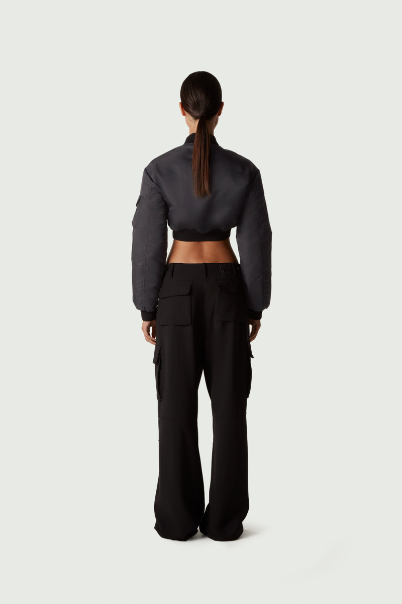 Cut-Out Cropped Bomber Jacket 4