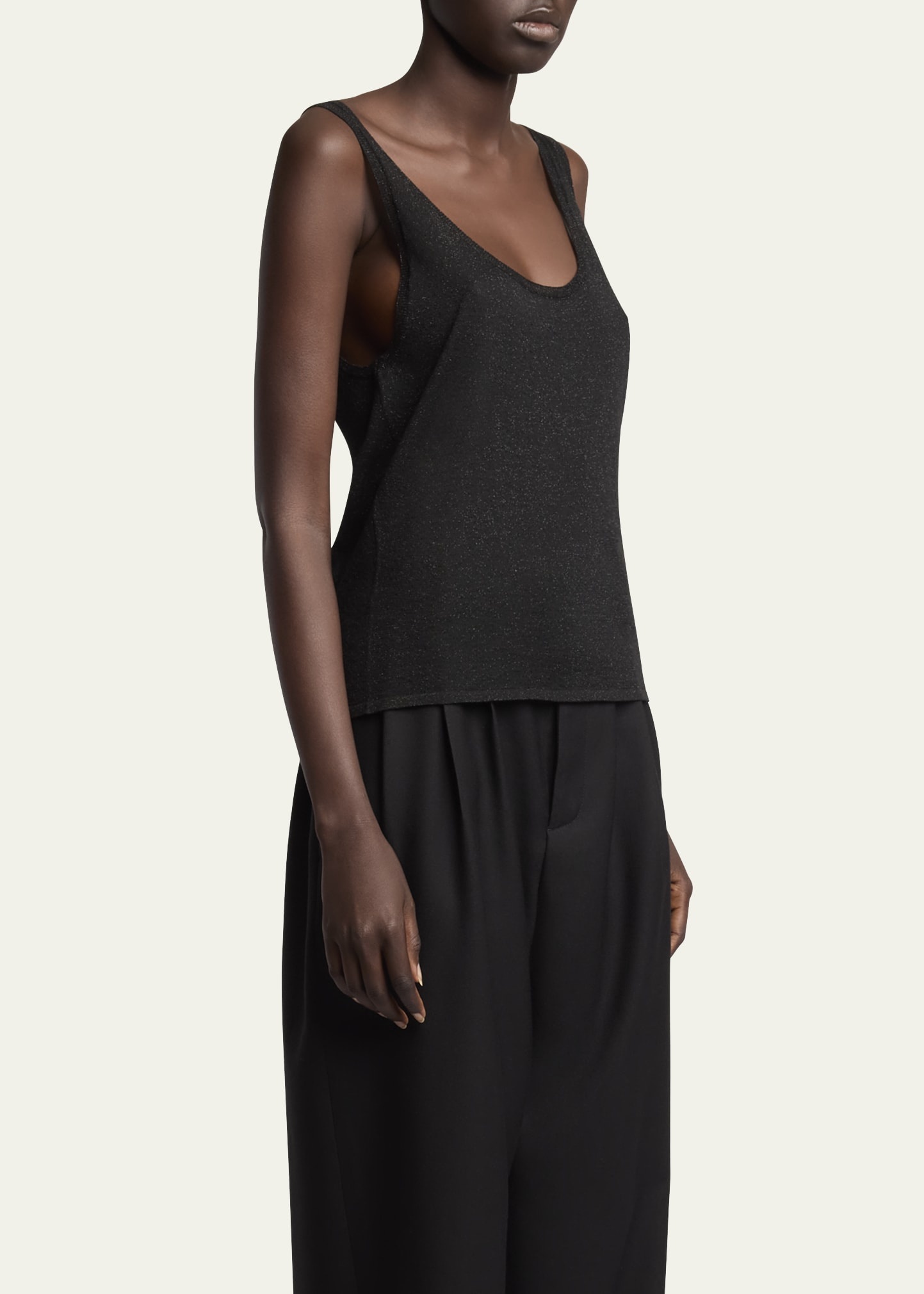 Metallic Knit Sleeveless Tank Top - 4