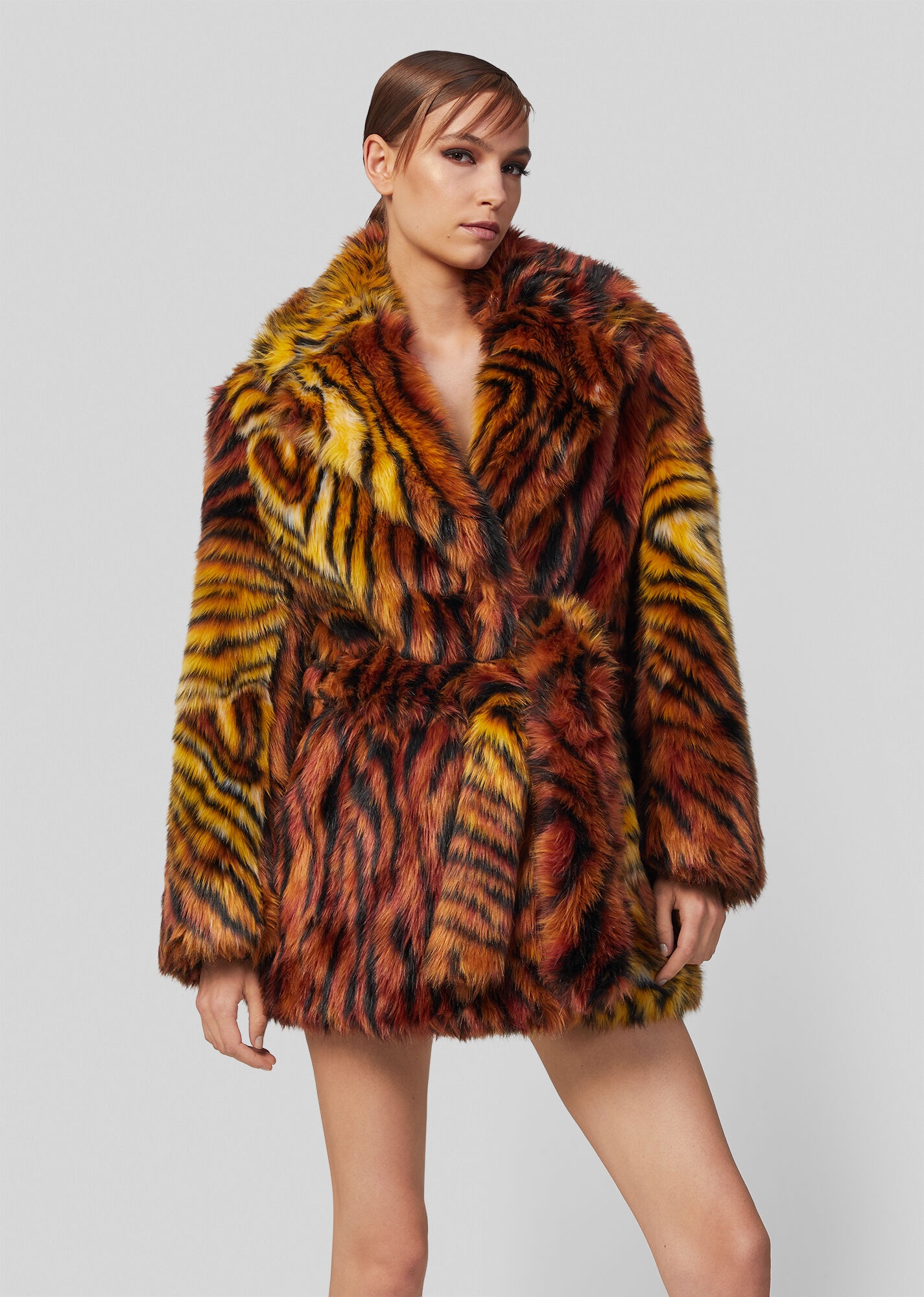 Virtus Animalier Pattern Faux Fur Coat - 2