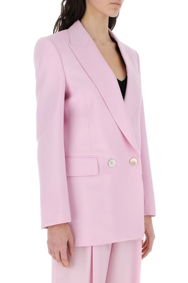 【関税&送料込】Alexander Mcqueen Pink Wool Blend Blazer Alexander McQueen Pastel pink wool blazer | gebnegozionline