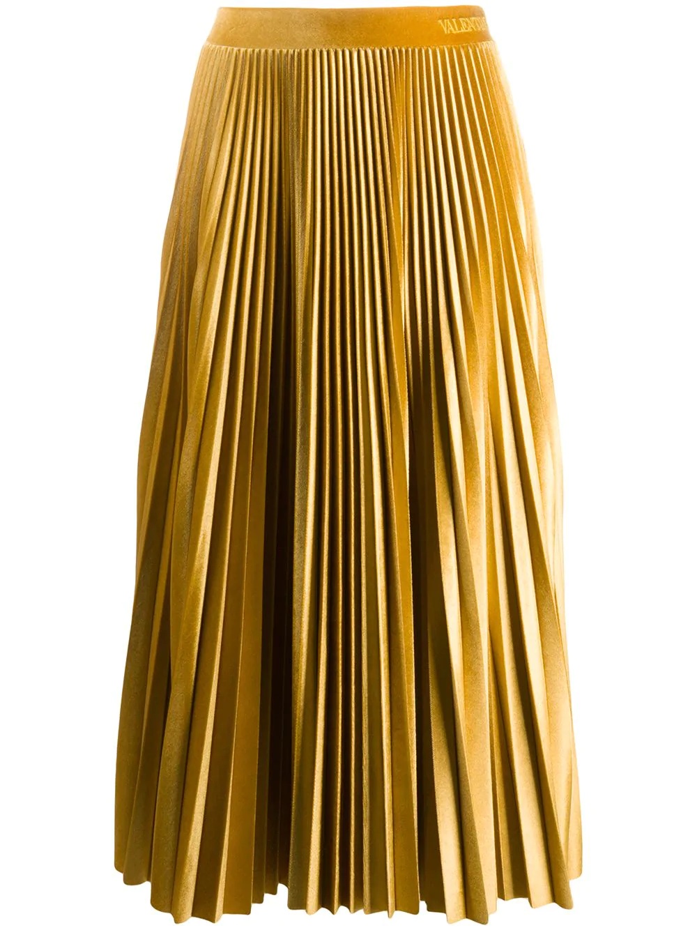 pleated velvet midi skirt - 1