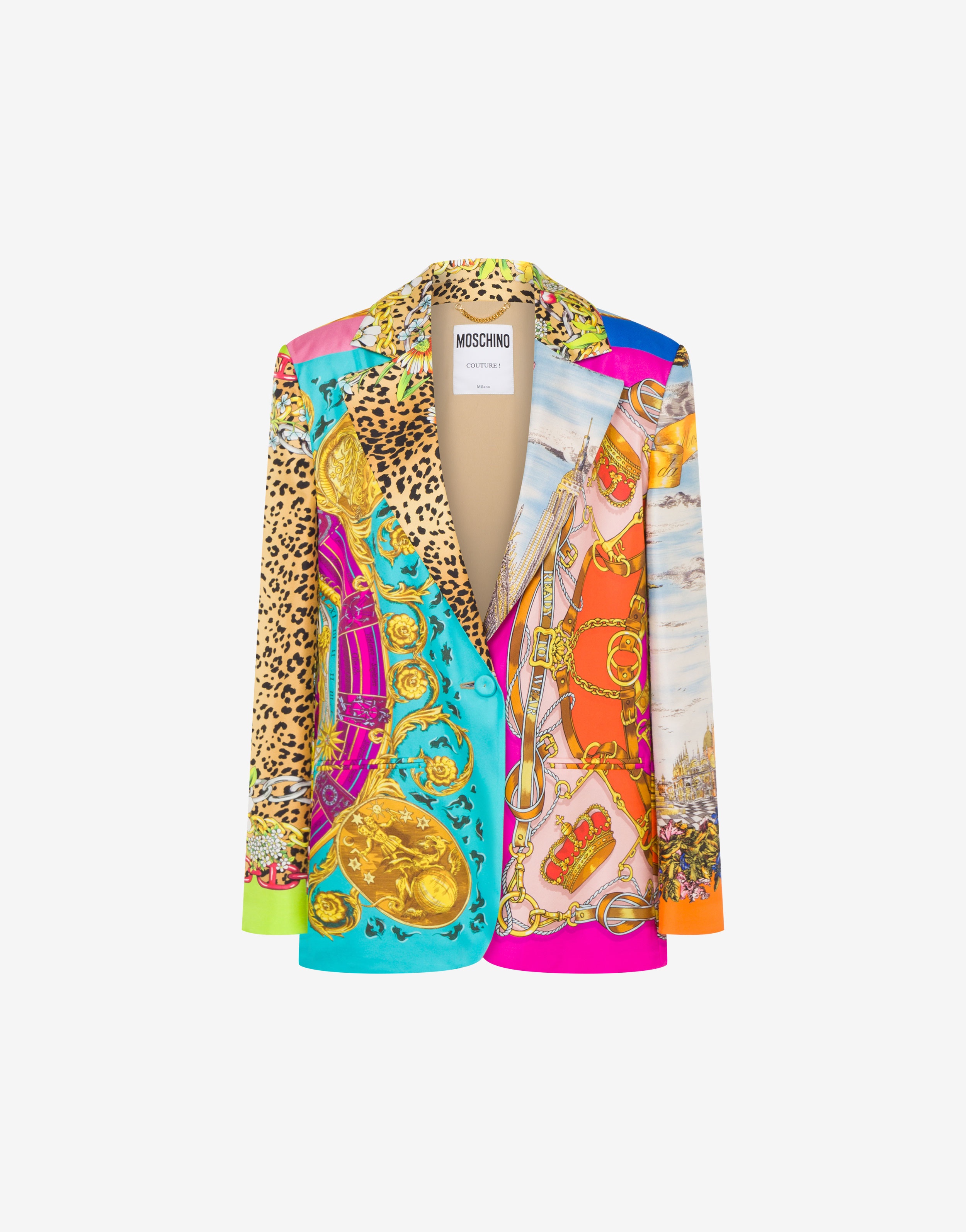 SCARF PRINT TWILL JACKET - 1