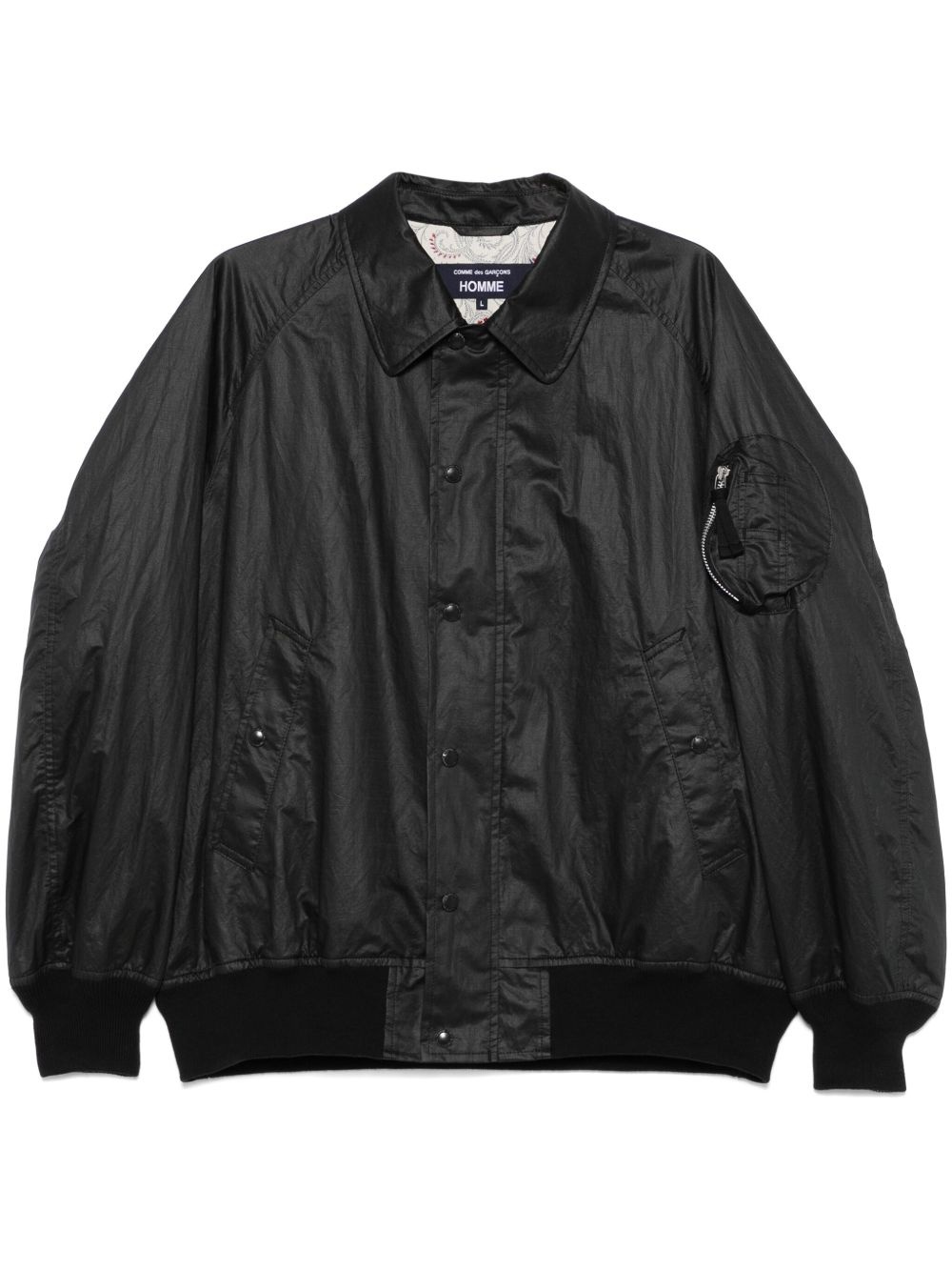 crinkled-finish bomber jacket - 1
