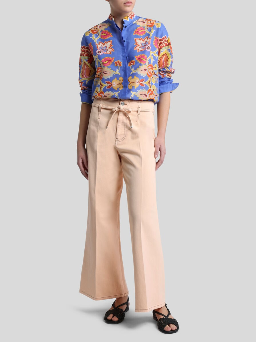 COTTON AND SILK SHIRT WITH PRINT - 4