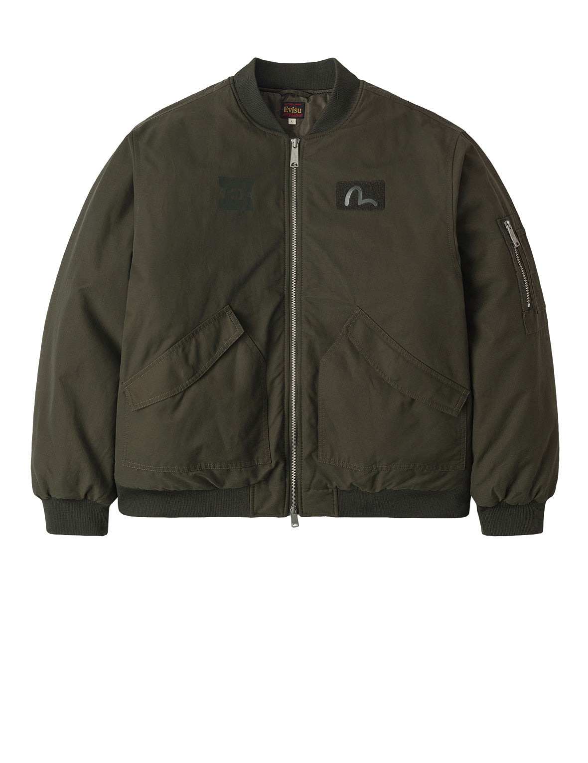 E and Seagull Appliqué Print Regular Fit Bomber Jacket - 14