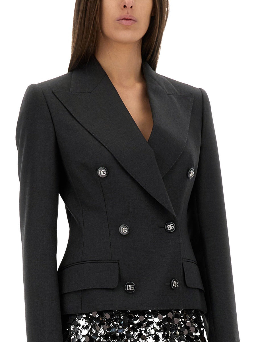 Dolce & Gabbana Women Dolce Double-Breasted Jacket With Dg Logo Buttons - 4
